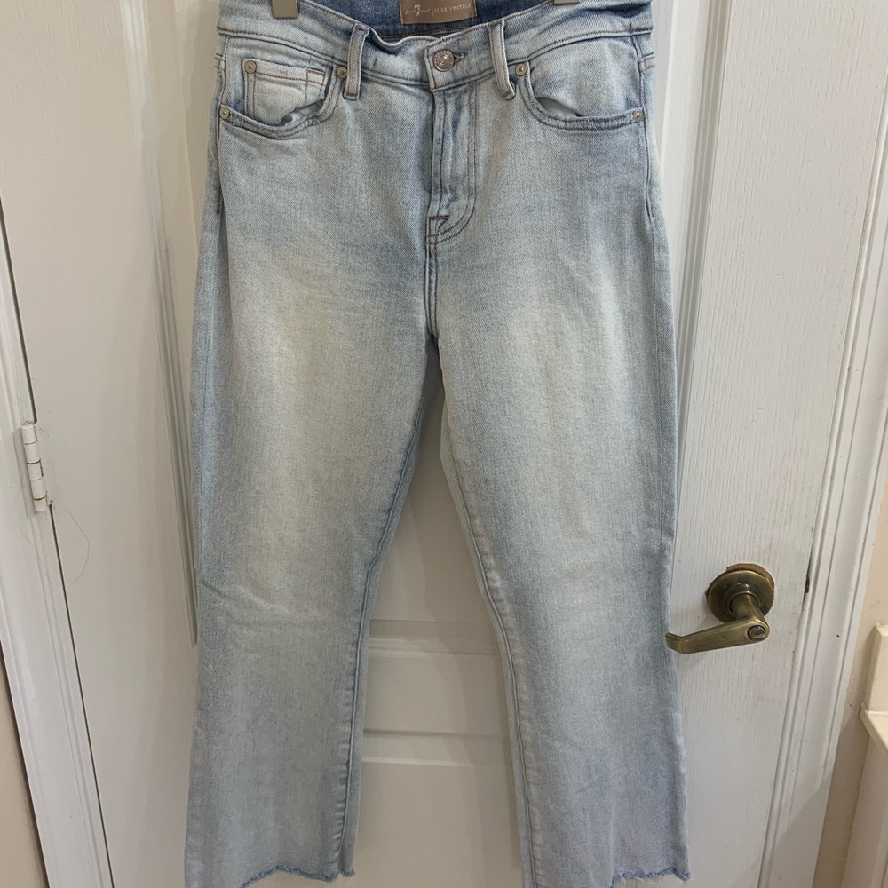 7 For All Mankind luxe vintage high waisted cropped denim